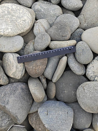 Kamenclub.ru: Галька речная плоская (ассорти) фр. 70-150 мм. купить в Саратове галька галечник серый белый темно-серый синий светло-серый плоская природная галька  9000 руб/т   фото КАМЕНЬ КЛУБ