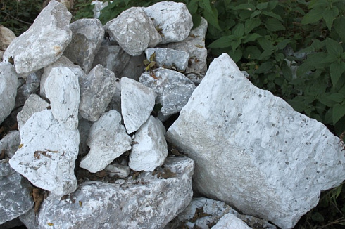 Kamenclub.ru: Мраморизированный известняк фр. 100-500 мм.  купить в Саратове известняк серый белый темно-серый сероватый валун природного образования окатанный 10500 руб/т   фото КАМЕНЬ КЛУБ