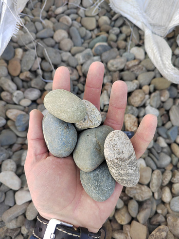 Kamenclub.ru: Галька речная окат (пестрая) фр. 20-40 мм. купить  в Саратове галька речная пестрая, серая, серые оттенки галька речная окатанная округлая 5000 руб/т   фото КАМЕНЬ КЛУБ