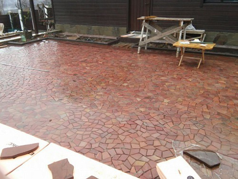 Kamenclub.ru: Песчаник брусчатка (Готика) art PSK-L-01  купить в Саратове    2600 руб/кв.м    фото КАМЕНЬ КЛУБ