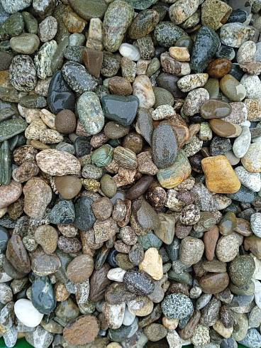 Kamenclub.ru: Галька горная речная окат (цветная) фр. 20-40 мм. купить  в Саратове галька речная серый синий бежевый белый окатанная речная галька ландшафтная 6800 руб/т   фото КАМЕНЬ КЛУБ